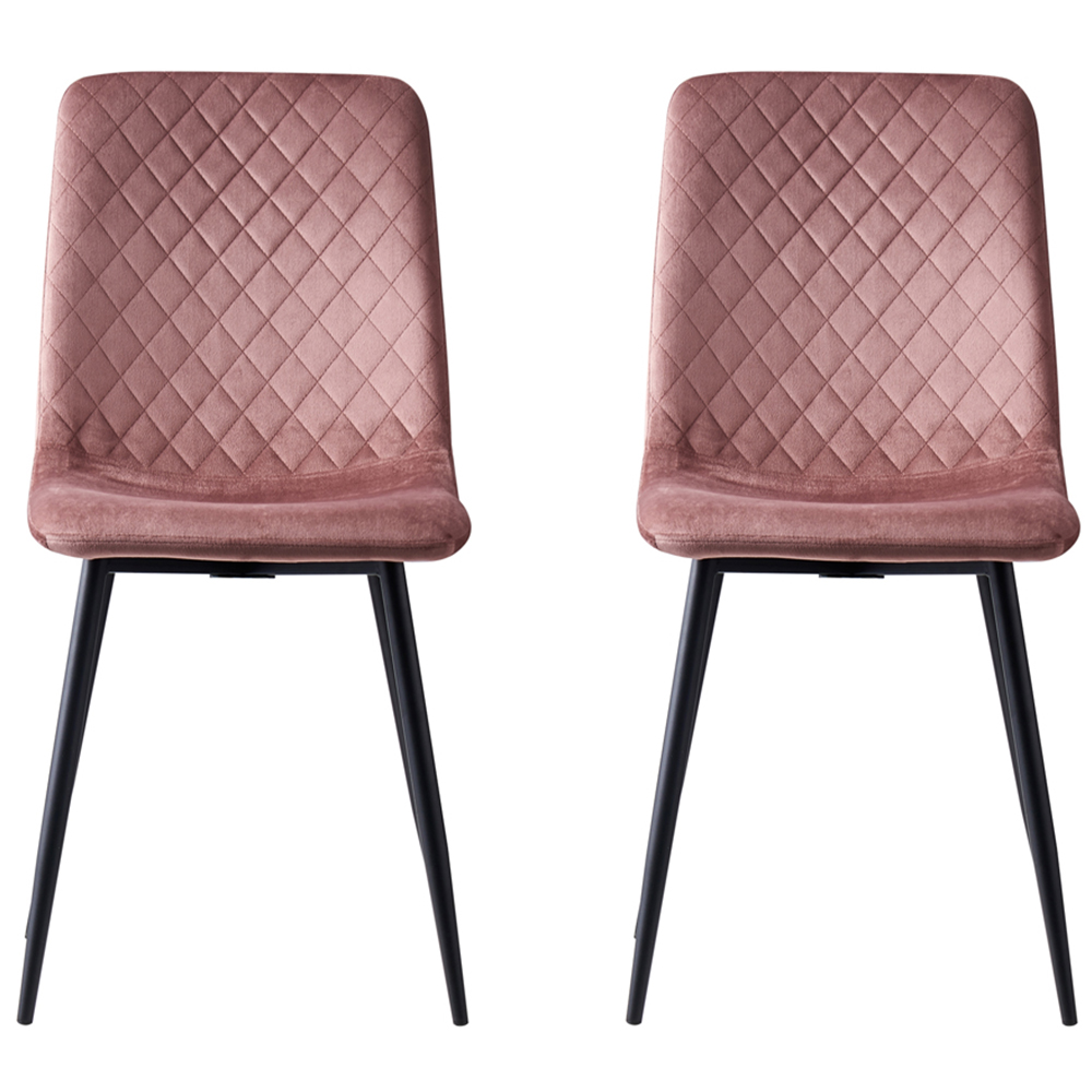 Lexi Set of 4 Pink Velvet Fabric Dining Chairs Image 3
