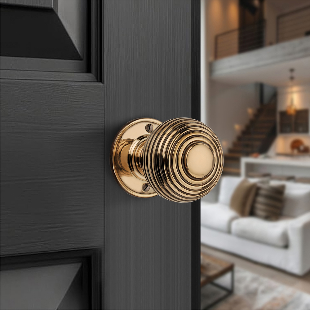 Spira Brass Aged Brass Beehive Large 60mm Mortice Door Knob 2 Pack Image 2