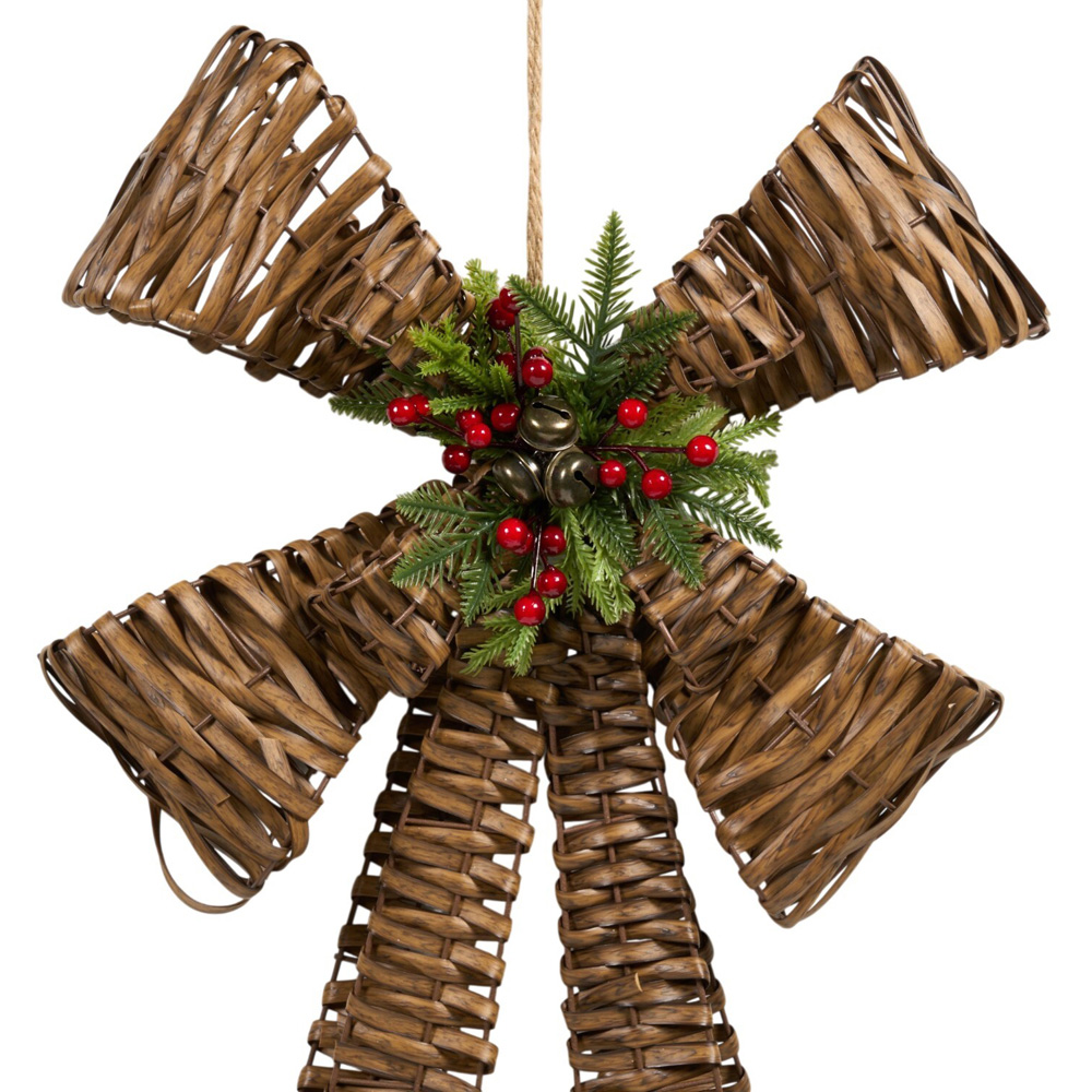 Wicker Effect Bow Decoration Brown Image 3
