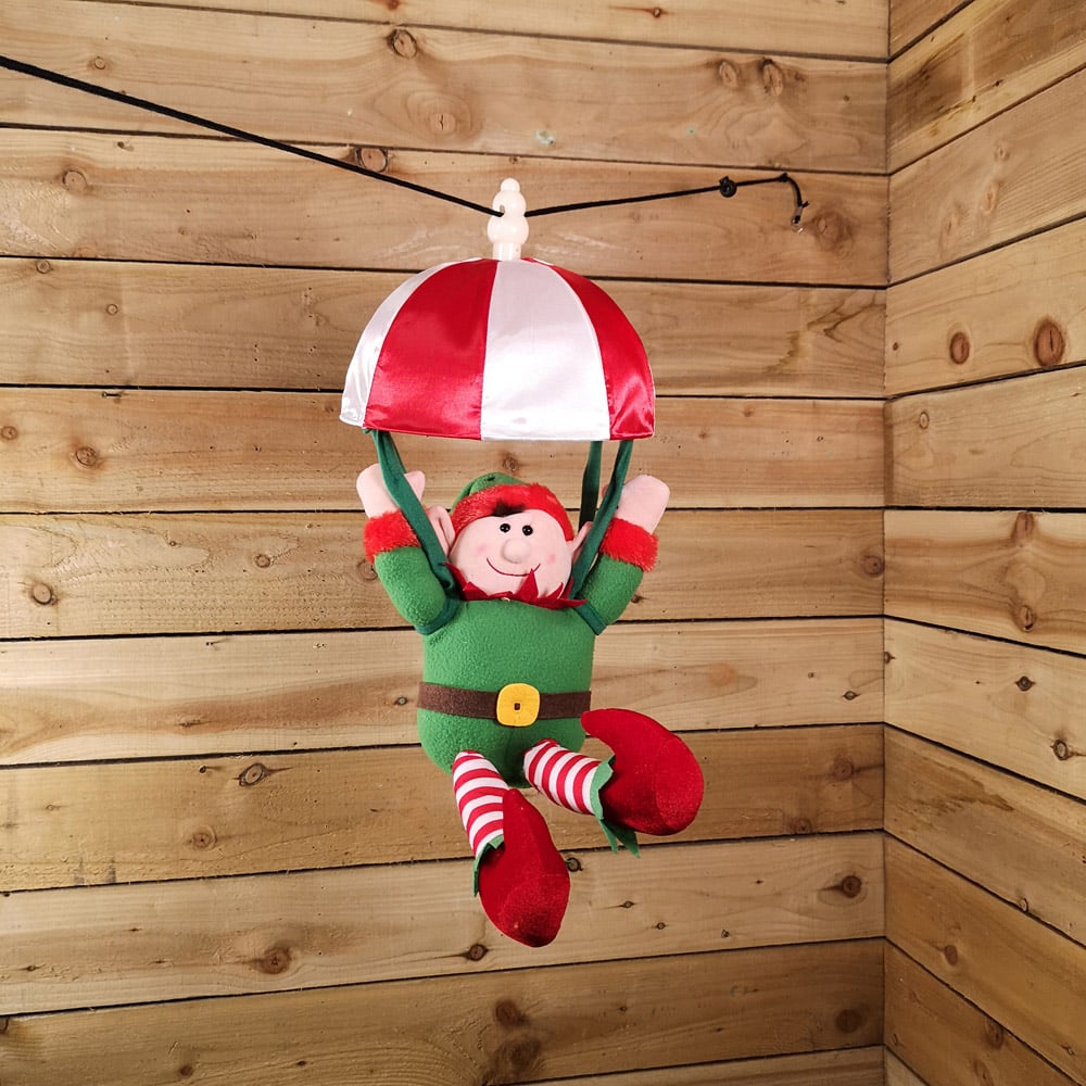 Premier Animated and Musical Elf Kicking Leg Parachuting Christmas Decoration 45cm Image 4