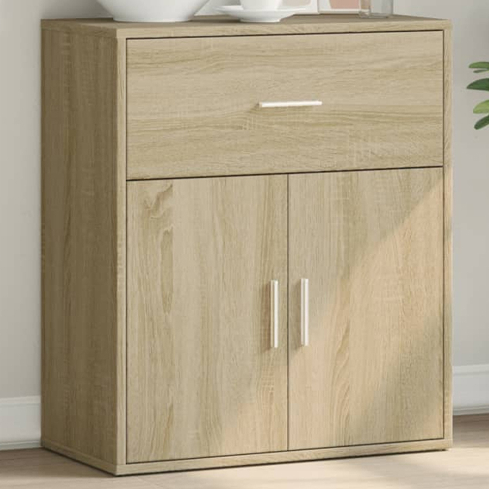 vidaXL 2 Door Single Drawer Sonoma Oak Highboard Image 1