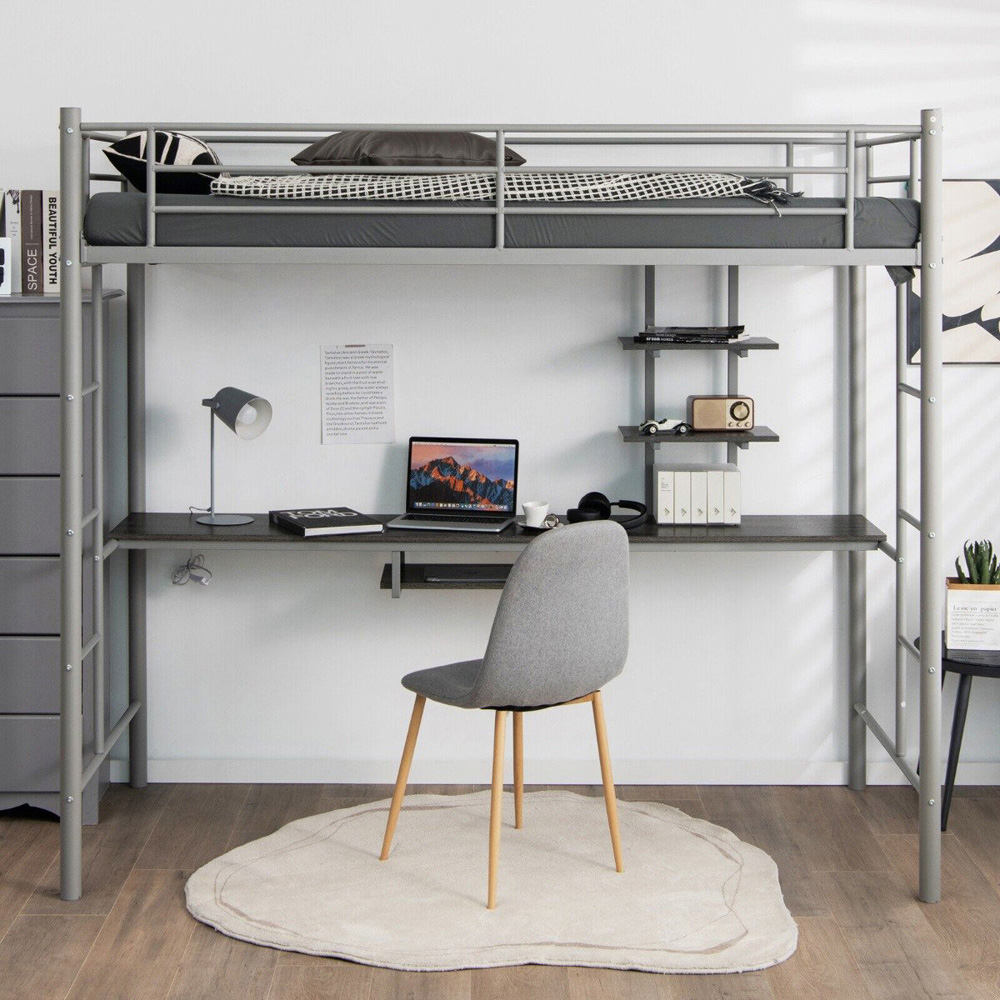 Costway Single Silver High Sleeper Image 4