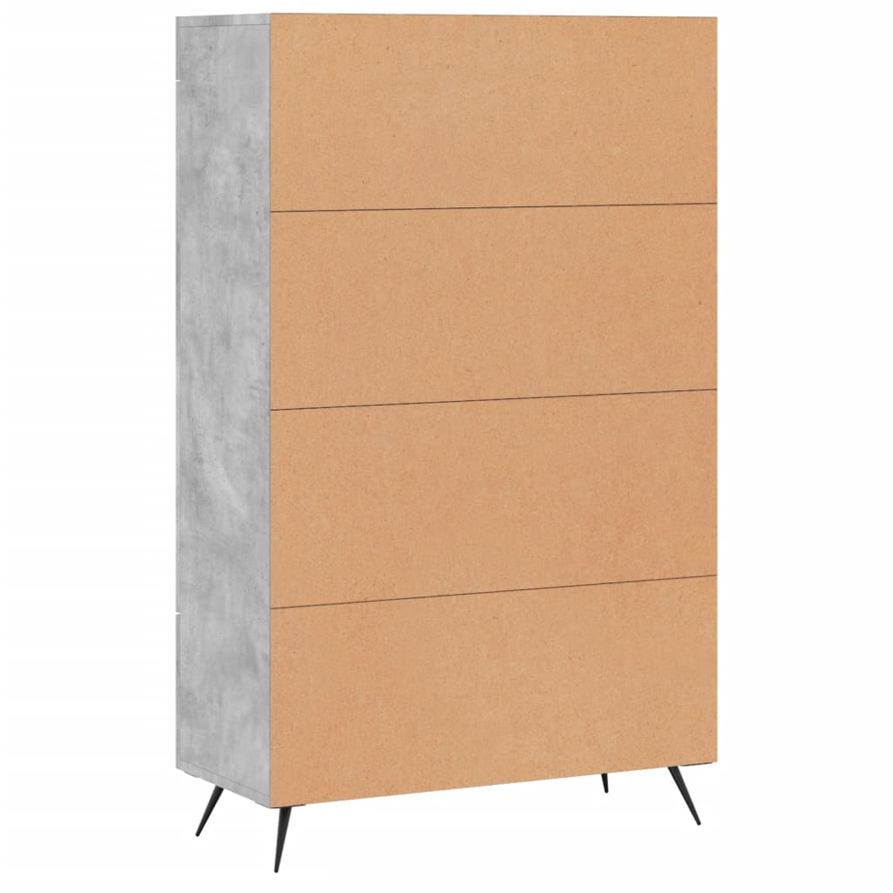 vidaXL 2 Glass Door Single Drawer Concrete Grey Highboard Image 8