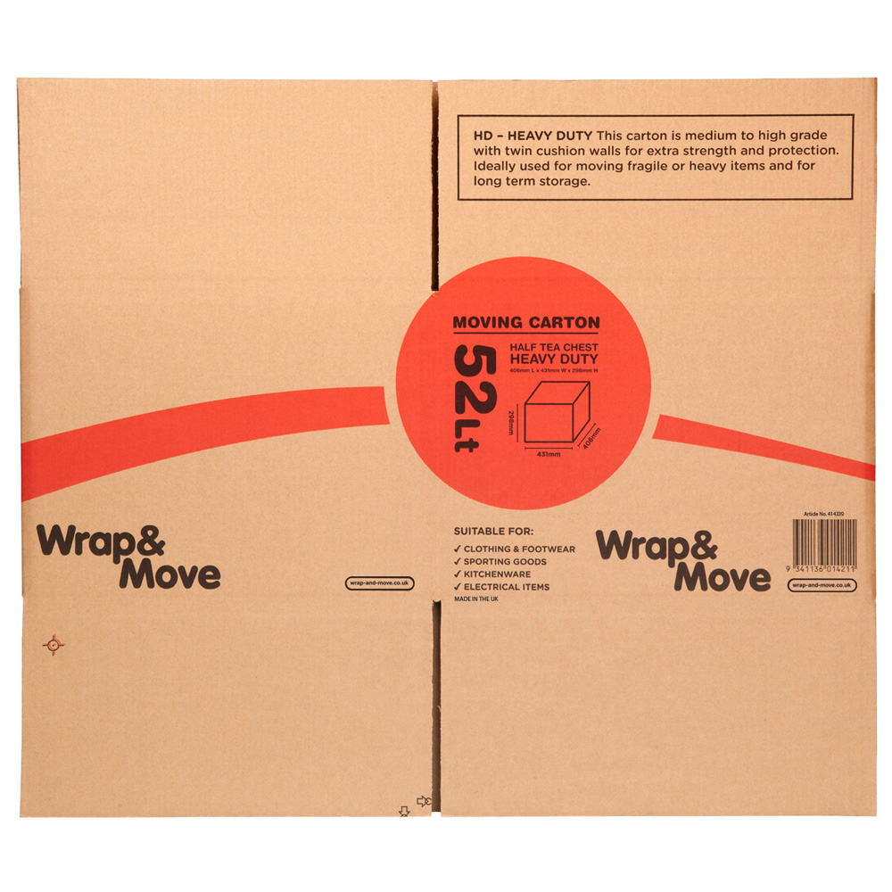 Wrap & Move Heavy Duty Large Moving Box 52L 5 Pack Image 4