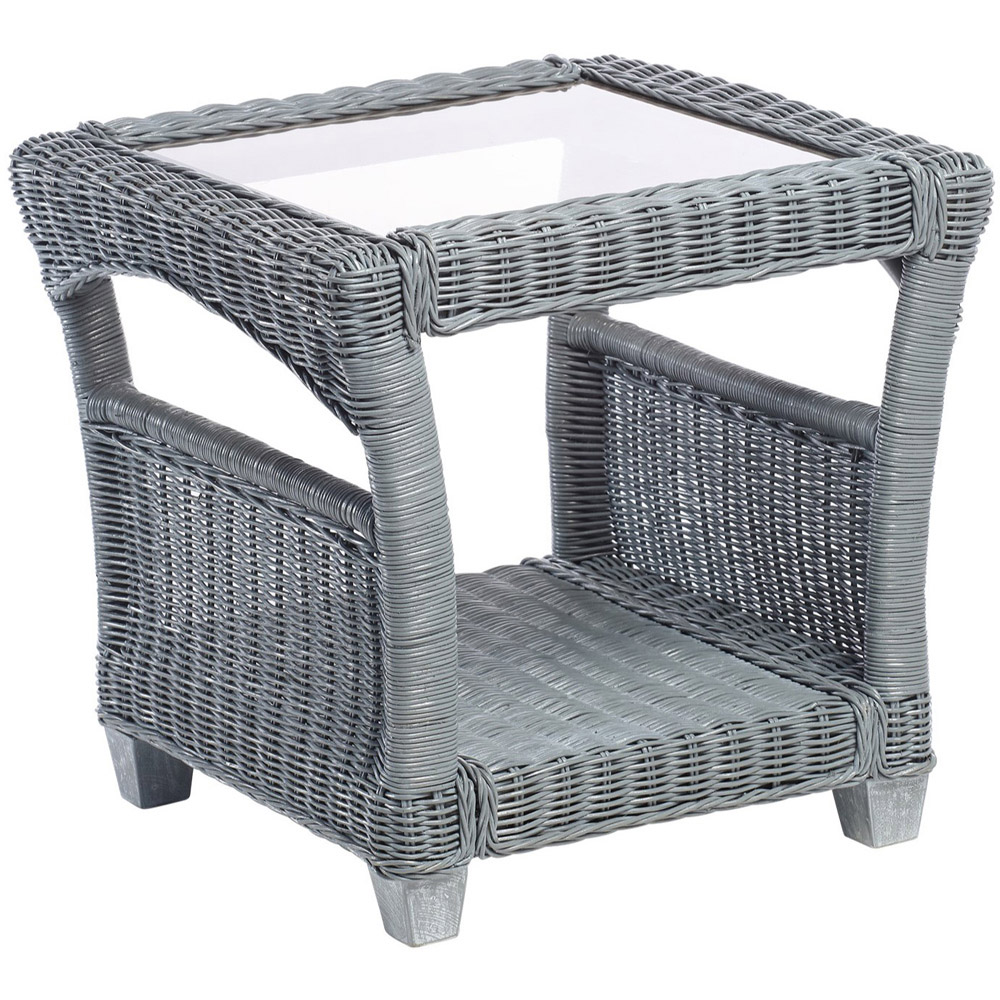 Desser Dijon Cane Grey Side Table Image 2