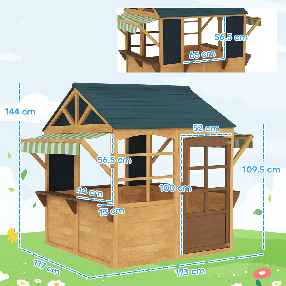 AIYAPLAY Kids Brown Wooden Outdoor Playhouse Image 2