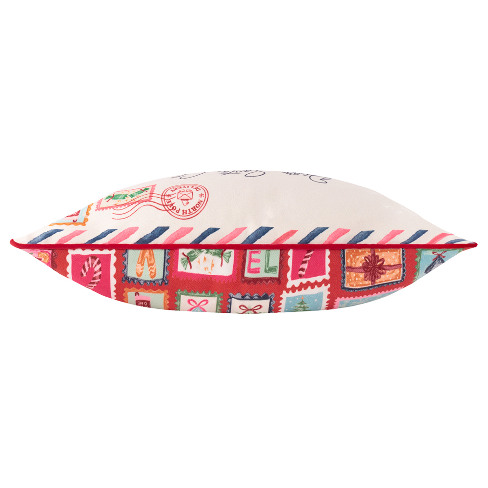 Furn Dear Santa Printed Red and White Velvet Reversible Cushion 30 x 50cm Image 4