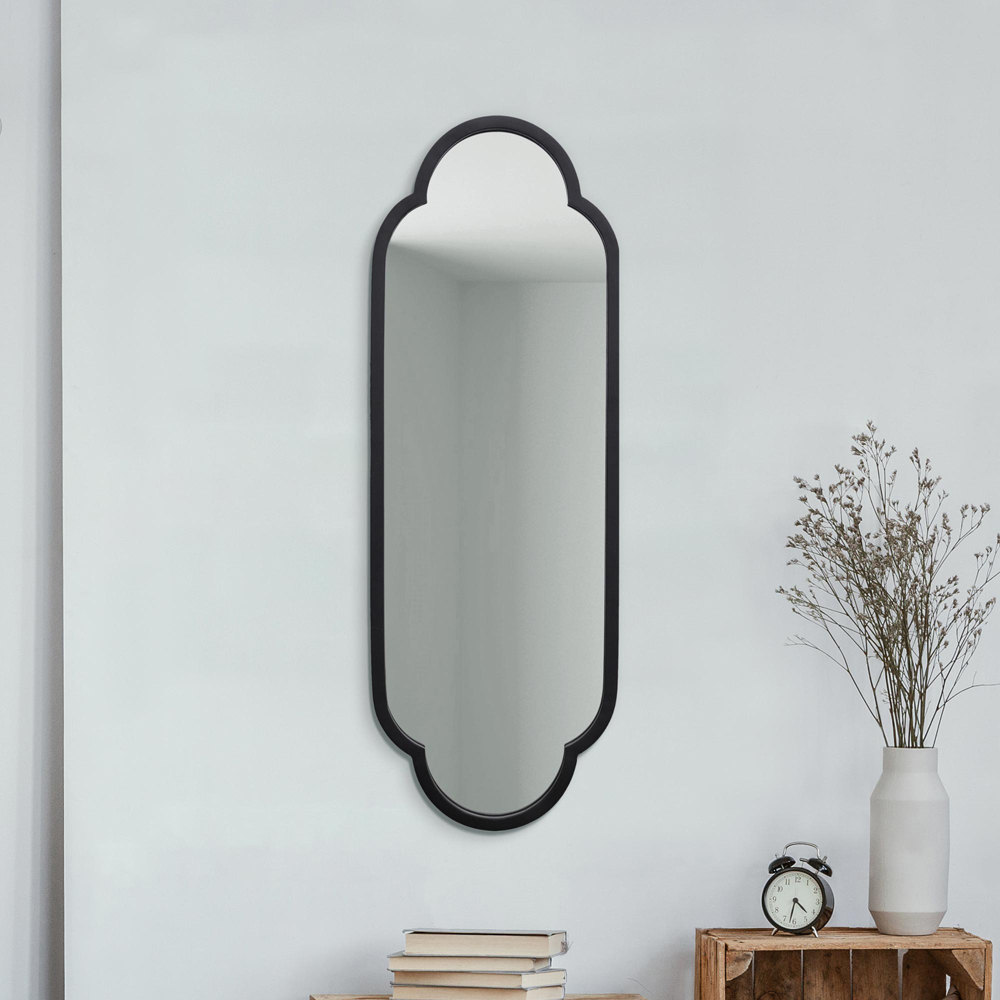 MirrorOutlet The Duplici Black Metal Double Arched Oval Wall Mirror 102 x 36cm Image 7