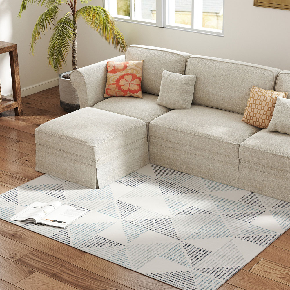 HOMCOM Multicolour Geometric Non Slip Rug 120 x 170cm Image 3