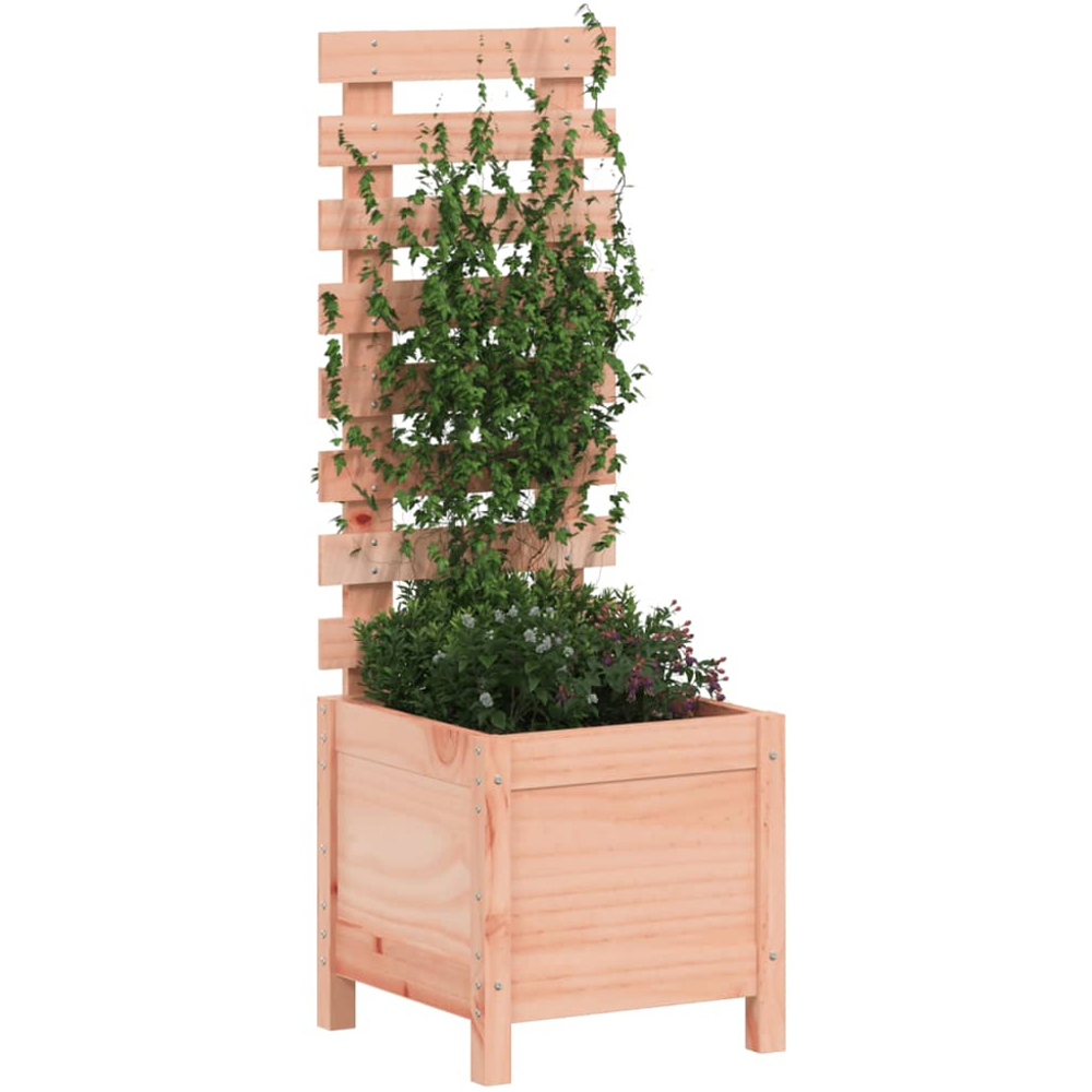 vidaXL Natural Solid Douglas Wood Garden Planter with Rack 114 x 39 x 39.5cm Image 2