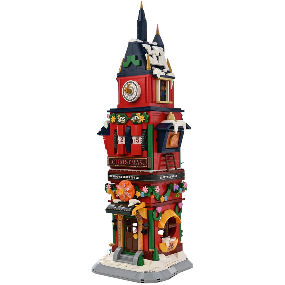 The Seasonal Gift Co. Toy Shop 1084 Piece Kids Christmas Clock Tower Brick Building Set Image 5