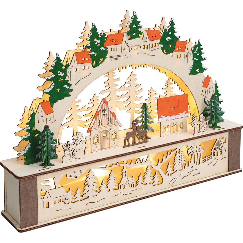 St Helens Wooden Light Up Festive Scene Image 1