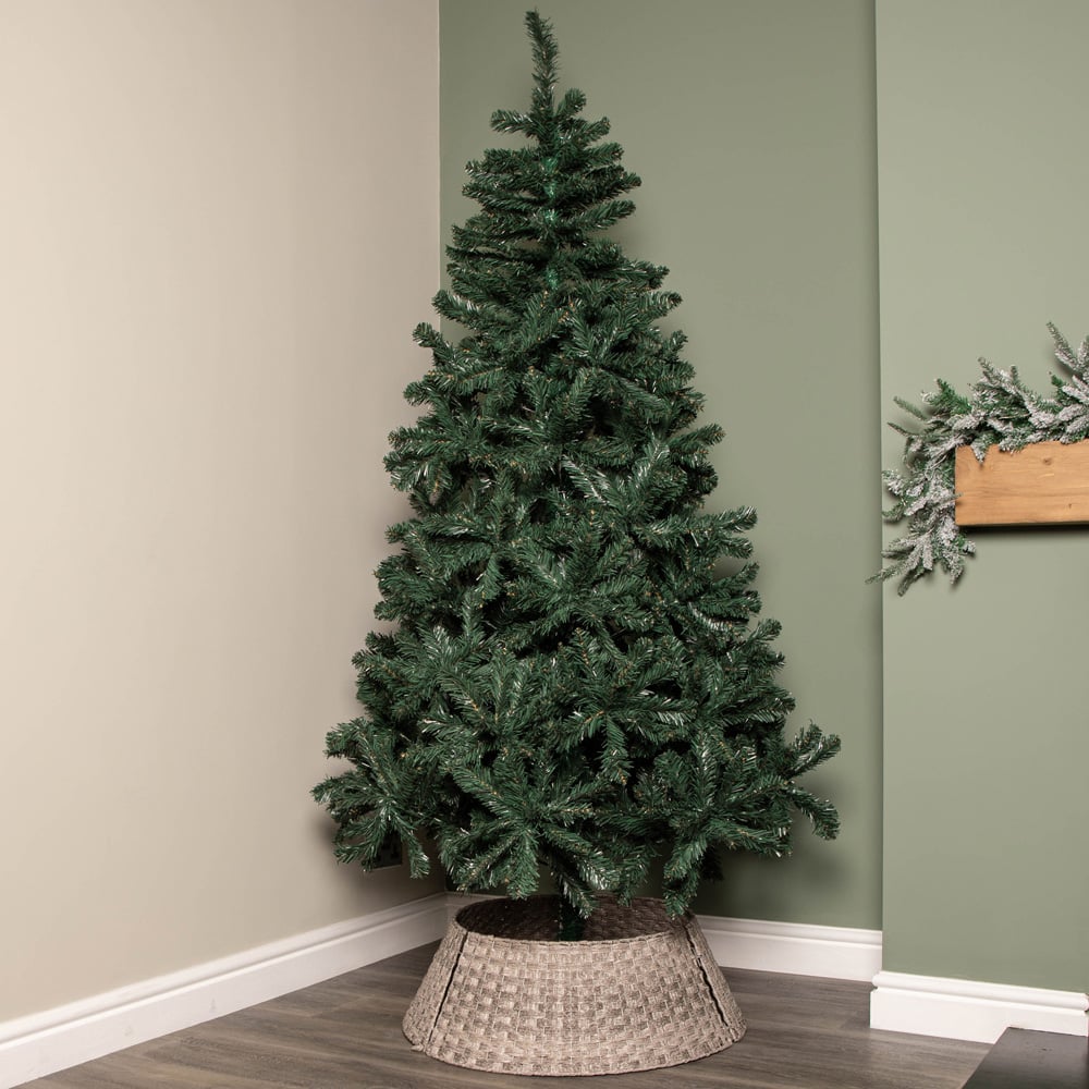 Samuel Alexander KD Large Grey Plastic Wicker Rattan Christmas Tree Skirt 24 x 70cm Image 2