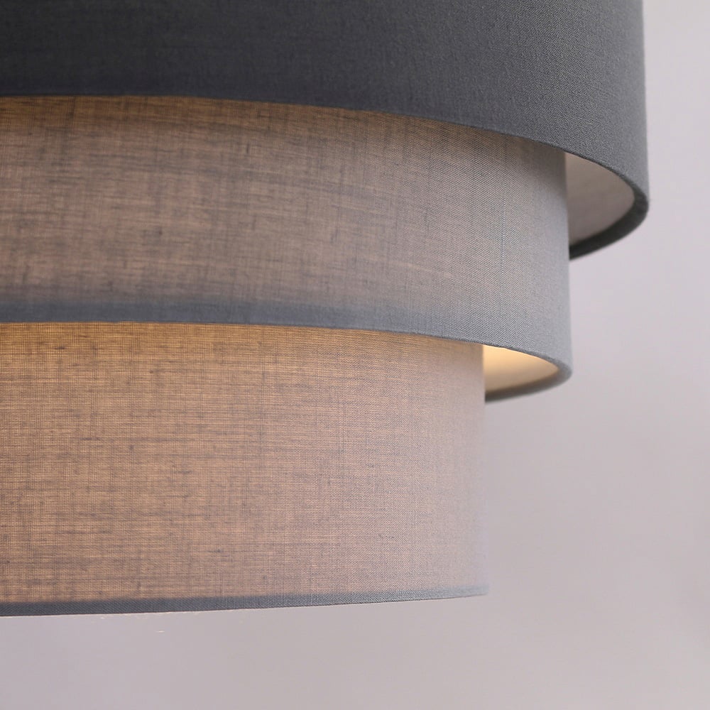 ValueLights Aztec 3 Tier Charcoal Fabric Ceiling Light Shade Image 4