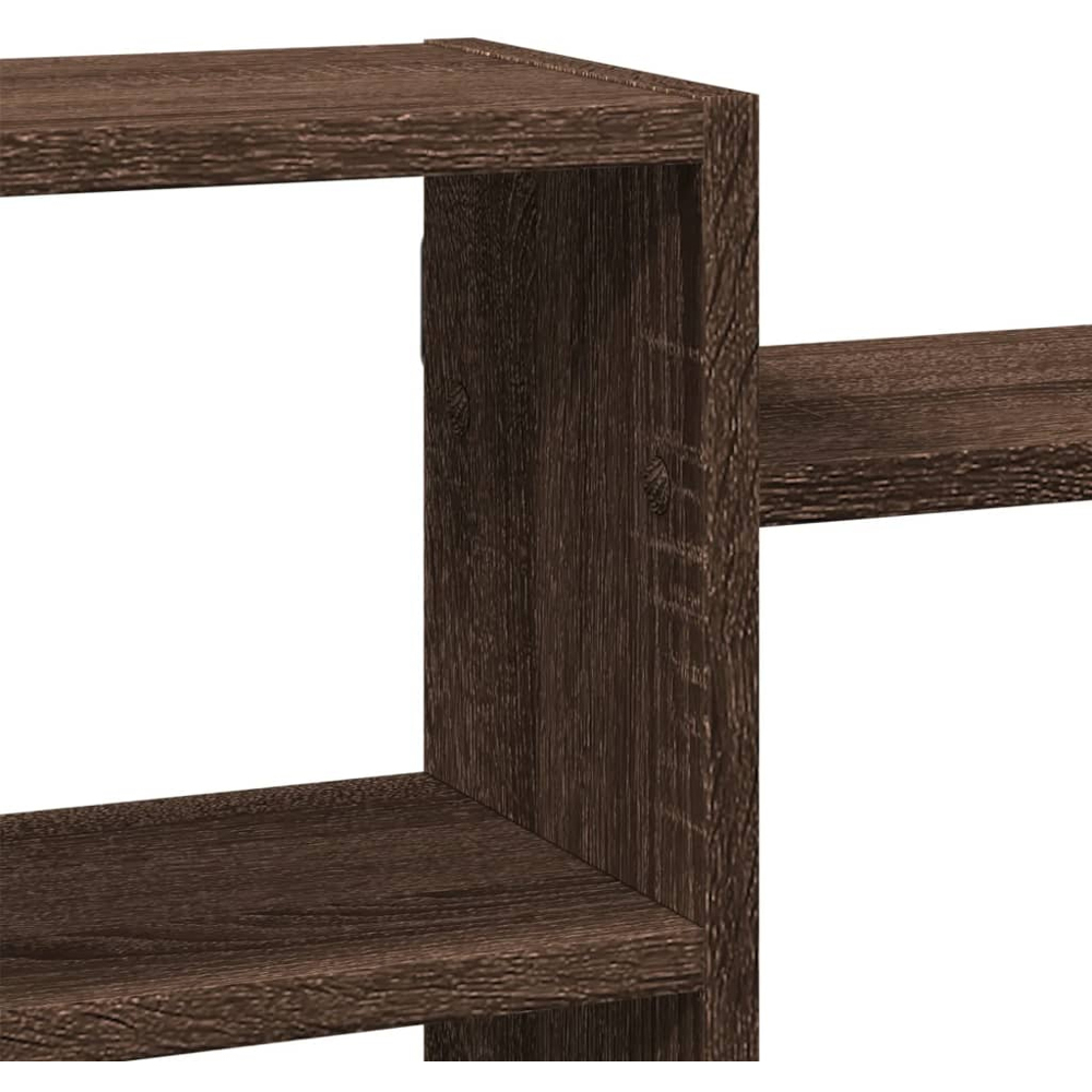 vidaXL 7 Shelf Brown Oak Effect Floating Wall Shelf Image 6