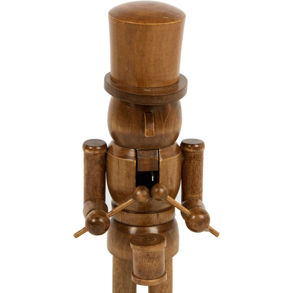 Wooden Chestnut Nutcracker Brown Image 3
