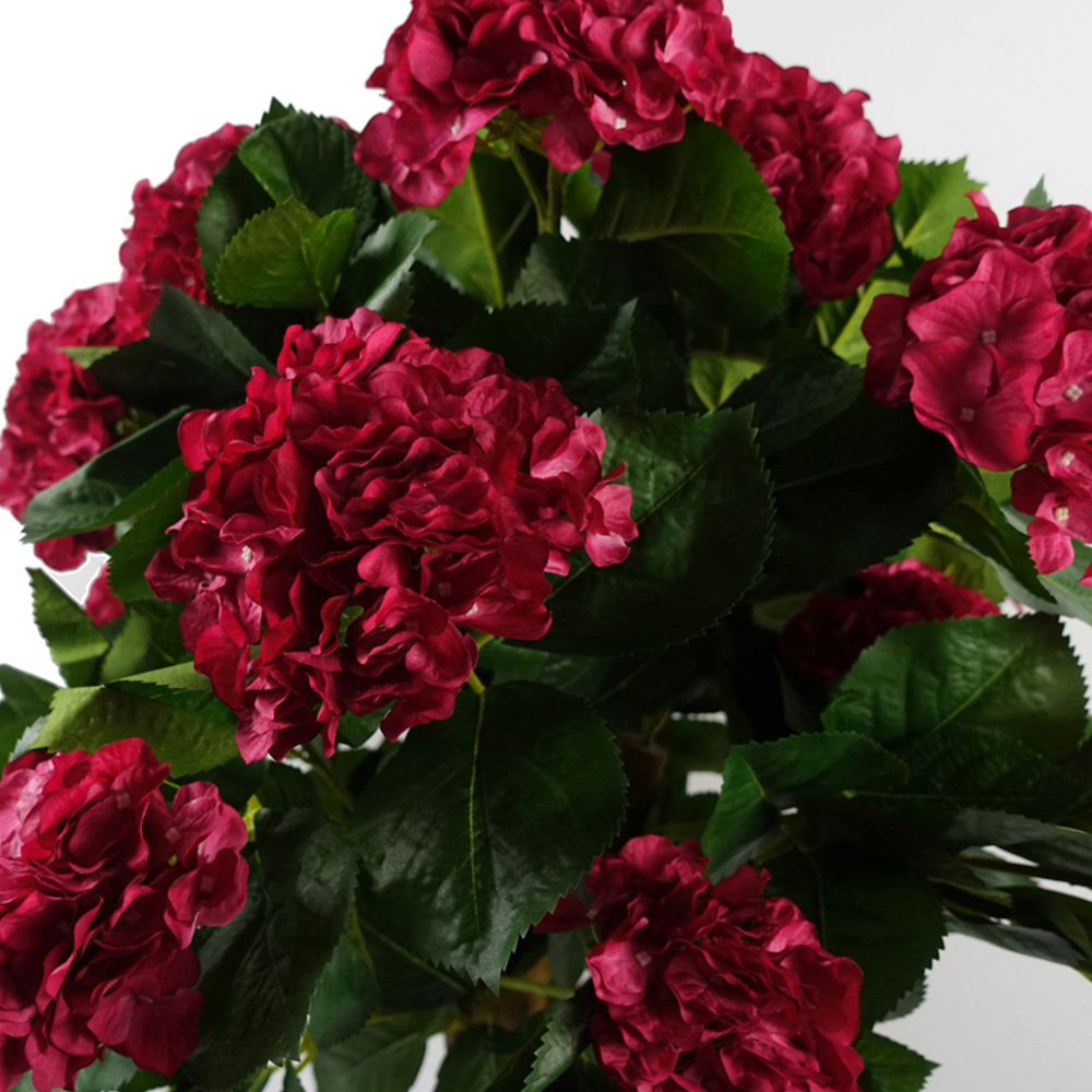 Botanik Pink Hydrangea Bush Artificial Plant in Pot 2.5ft Image 3