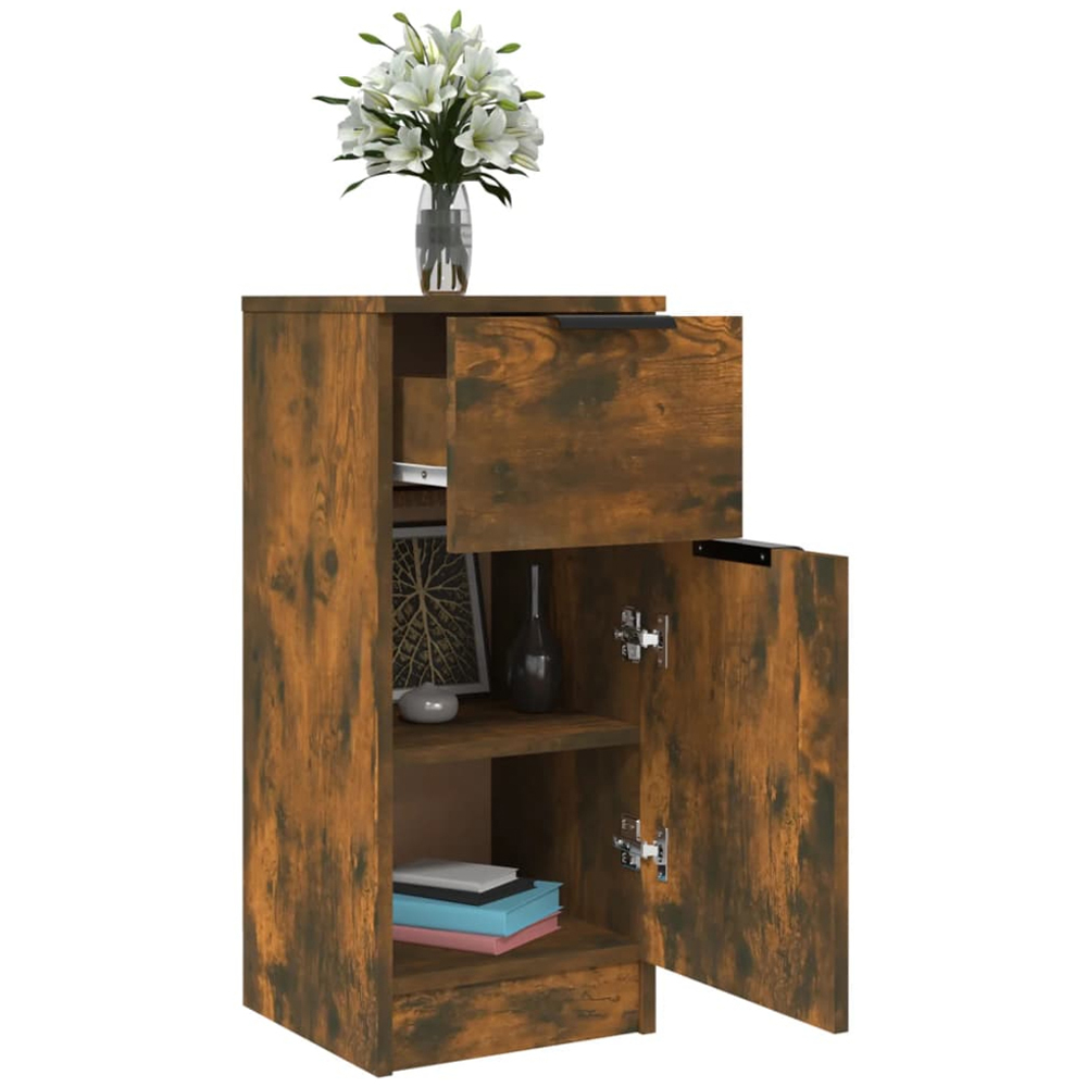 vidaXL Single Door Single Drawer Brown Sideboard Image 4
