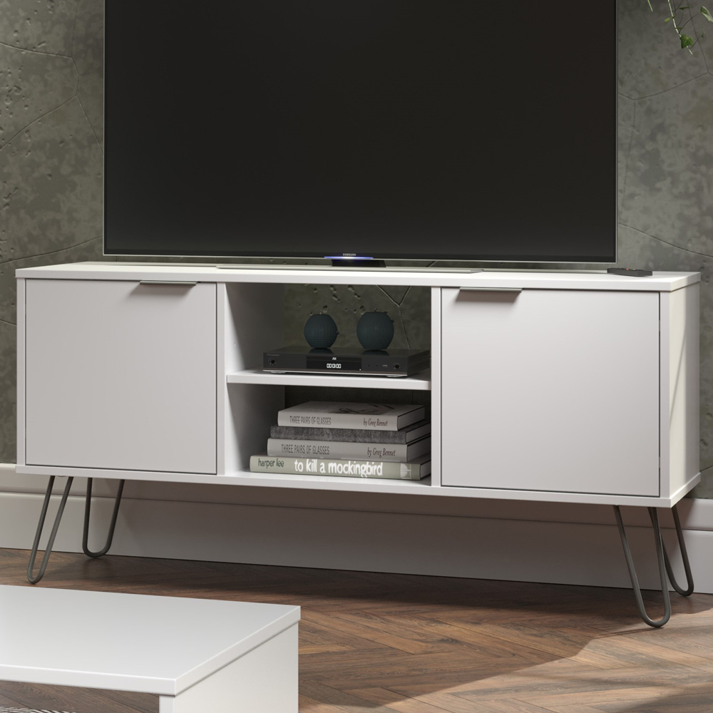 Core Products Augusta White 2 Door Flat Screen TV Unit Image 1