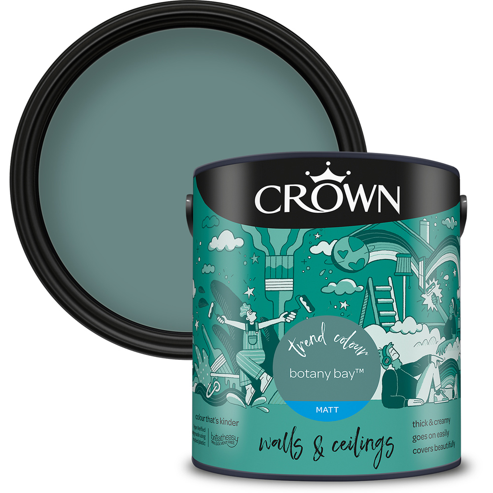 Crown Walls & Ceilings Botany Bay Matt Emulsion Paint 2.5L Image 1