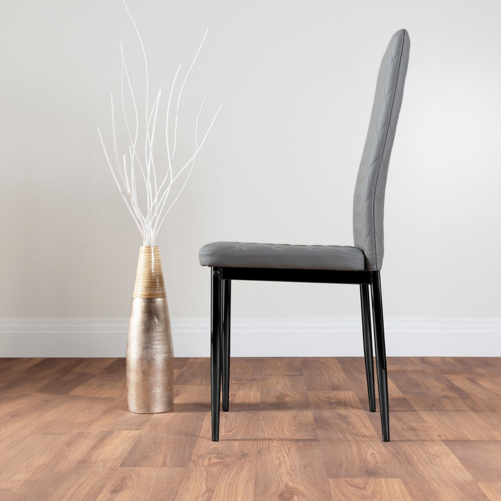 Furniturebox Arona Valera Concrete Effect 6 Seater Round Dining Set Grey and White Image 4