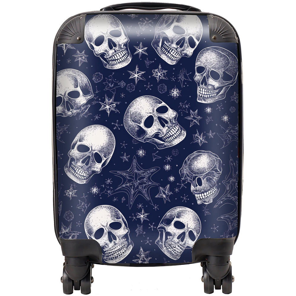 Warren Reed Designer Small Evening Skulls and Stars Suitcase Image 1