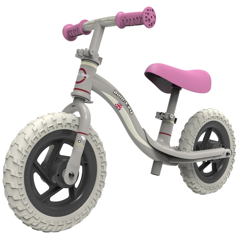Ride-Ezy Go Pink Silver 2 Wheel Balance Bike Image 1