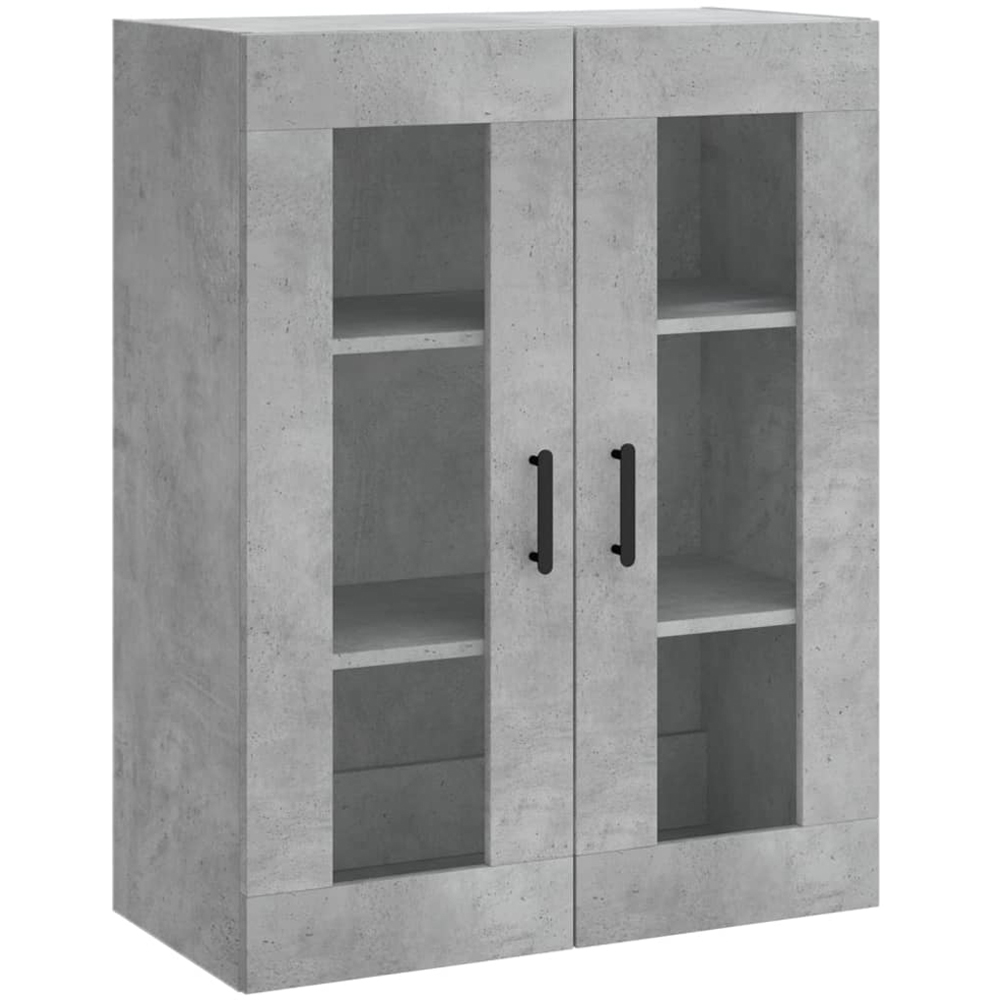 vidaXL 2 Glass Door 3 Shelf Concrete Grey Highboard Image 5