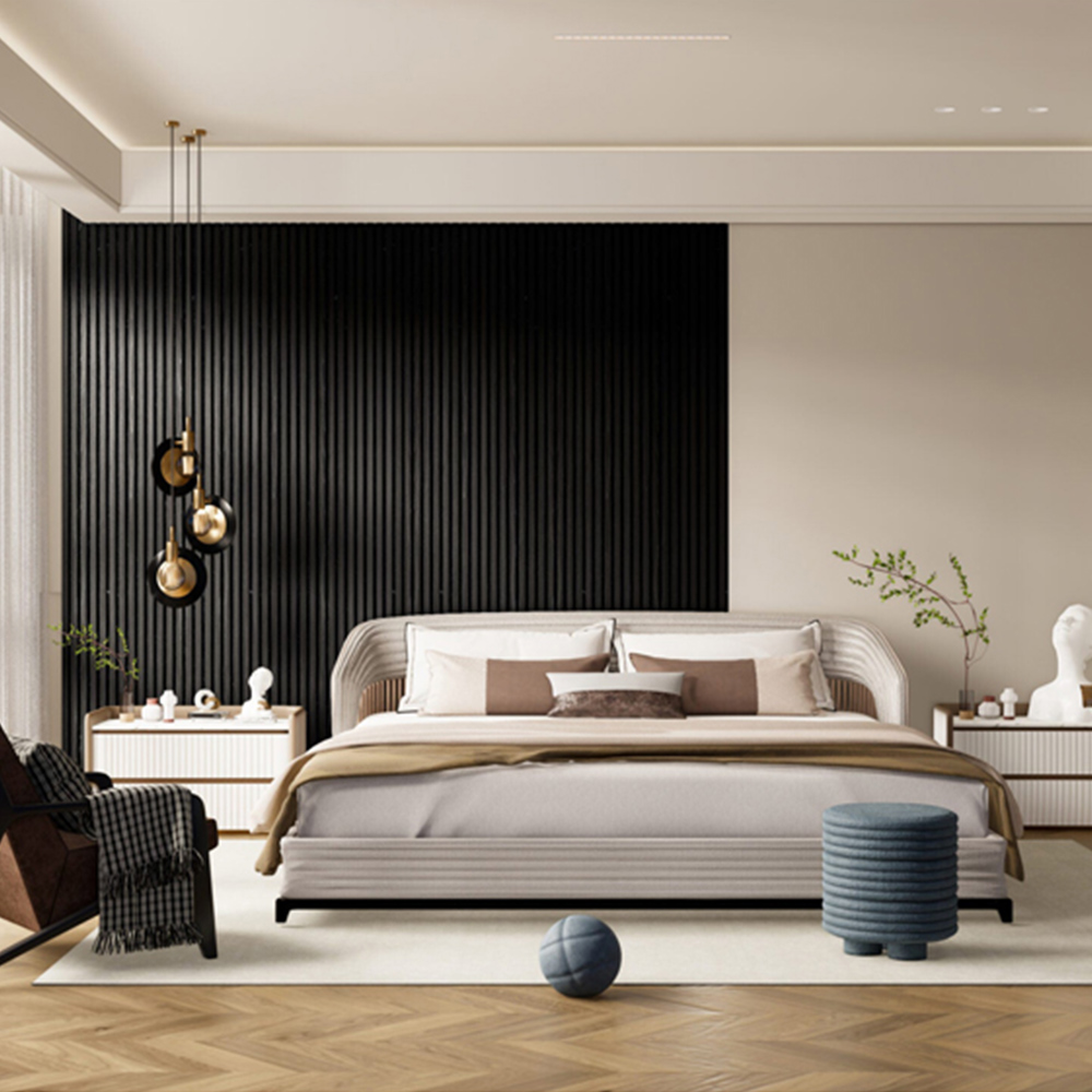 Portland 240 x 60cm Acupanel Charcoal Black Acoustic Slat Wall Panel Image 5