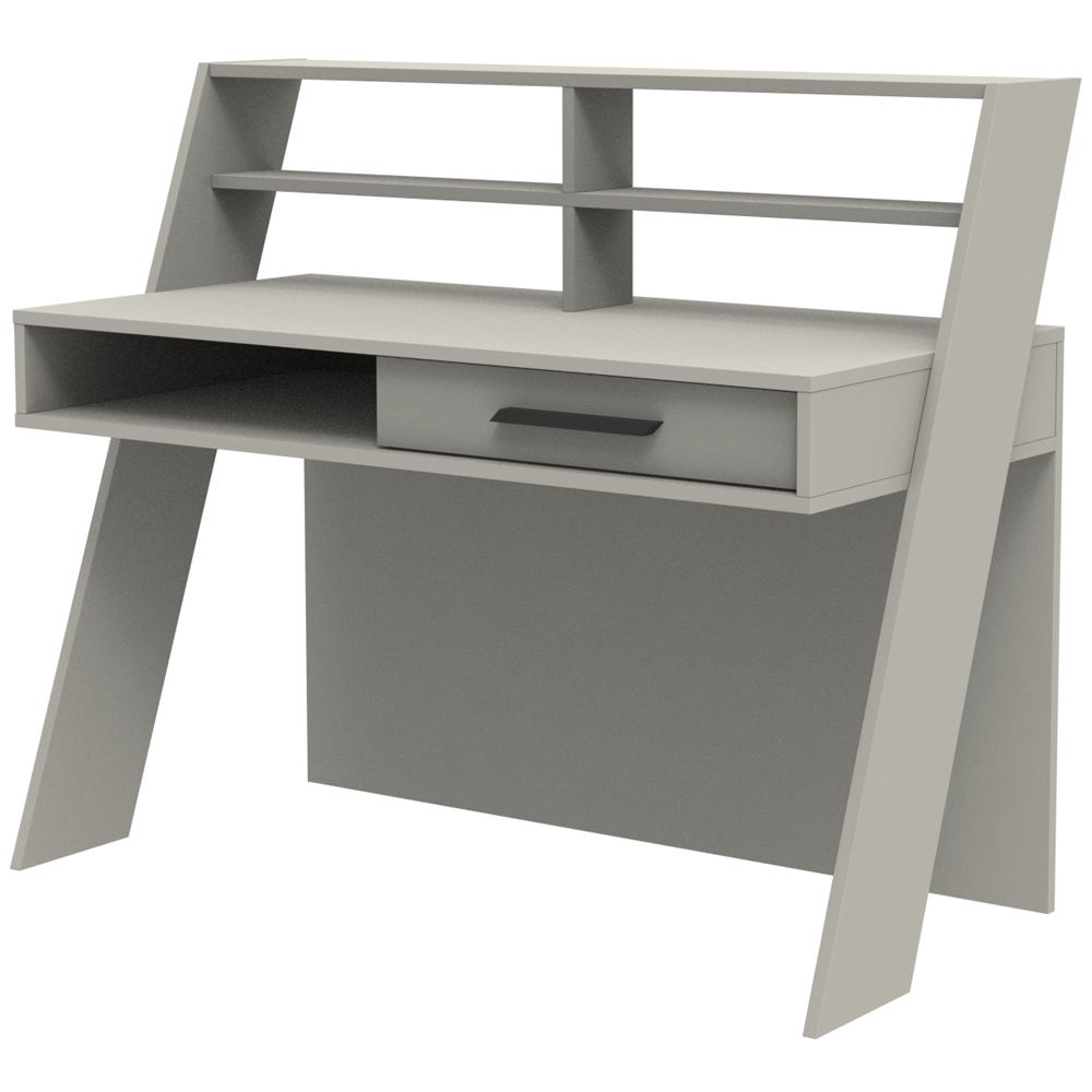 Decorotika Soho Single Drawer 5 Shelf Computer Desk White Image 2