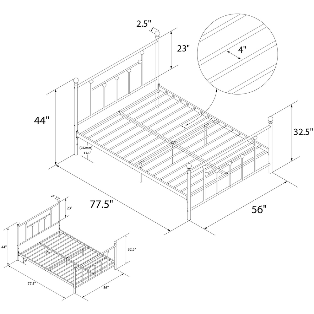 Dorel Manila Double Bronze Metal Bed Frame Image 7