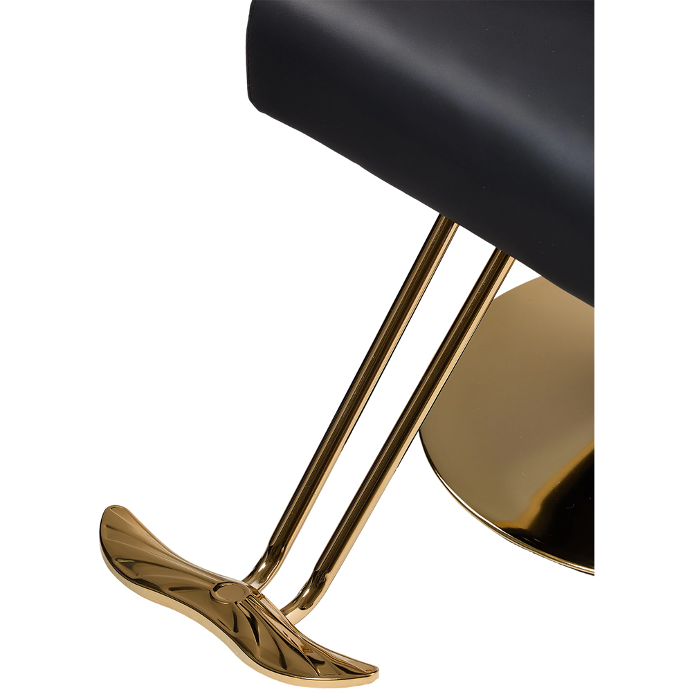 Living and Home Black and Gold Luxury Barber Chair with Fishtail Footrest Image 5