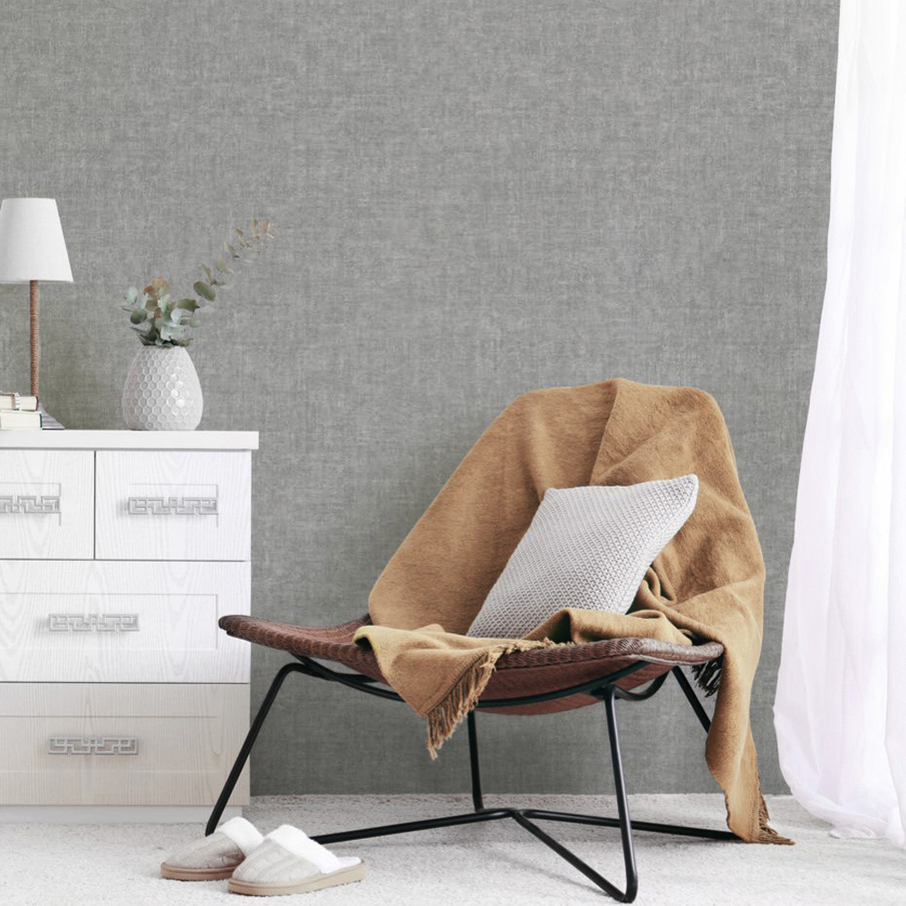 Grandeco Cine Charcoal Grey Wallpaper Image 2