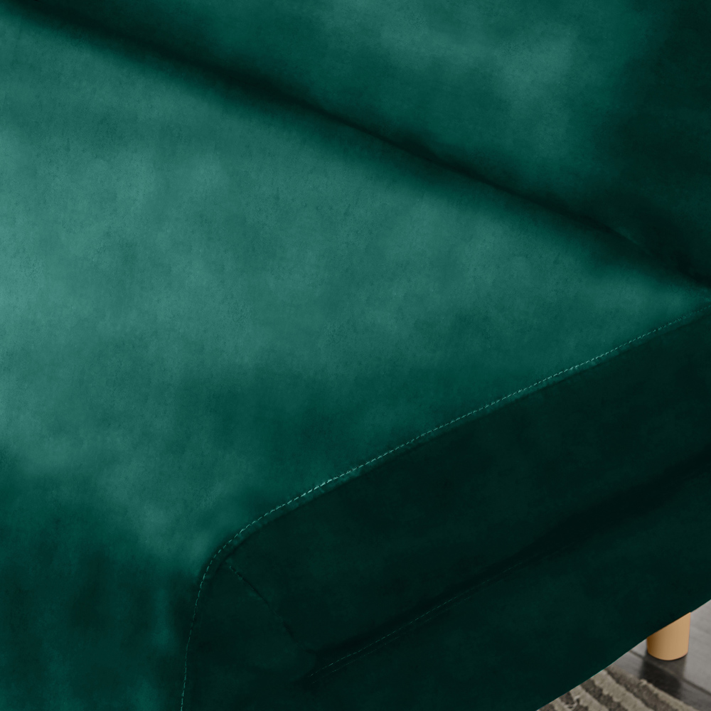Furniturebox Billie Single Seater Green Velvet Sofa Bed Image 2