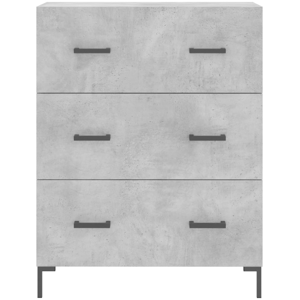 vidaXL 3 Drawer 3 Shelf Concrete Grey Tall Highboard Image 8