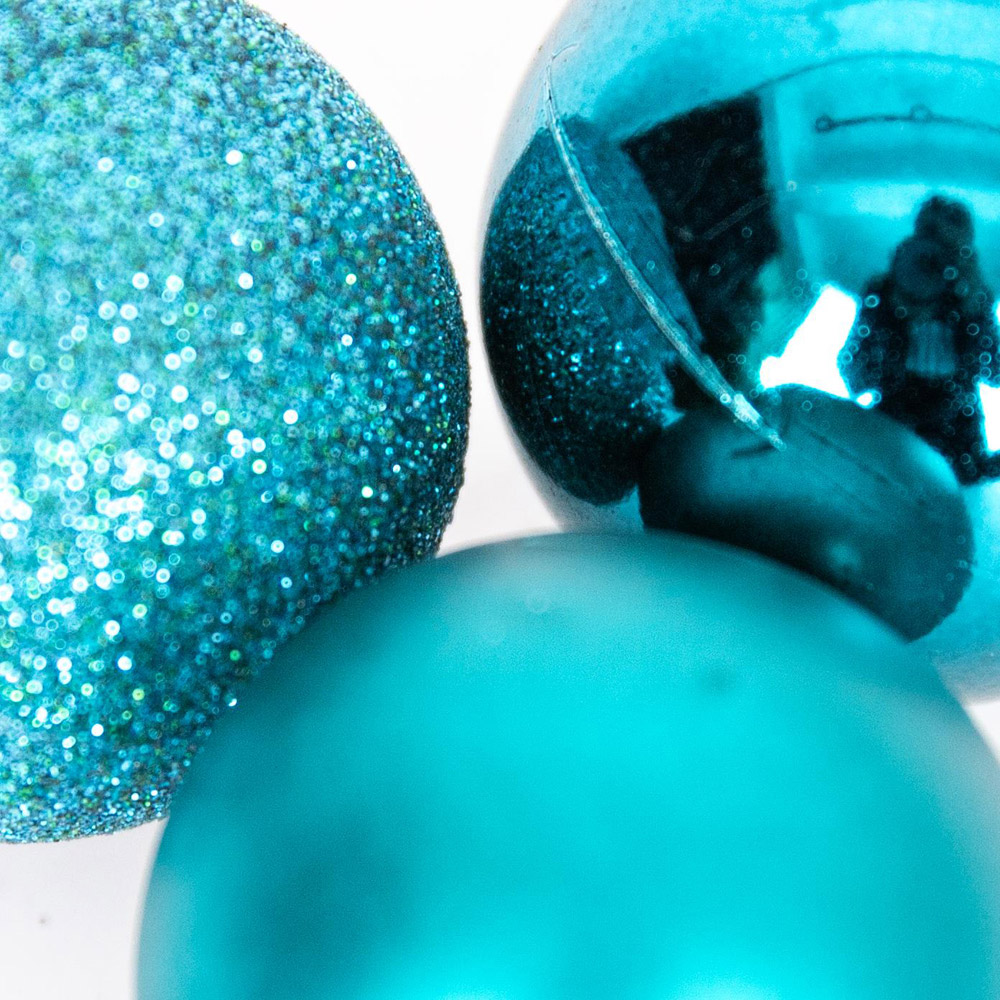 Shatchi 5cm Teal Blue Luxury Bauble 18 Pack Image 3
