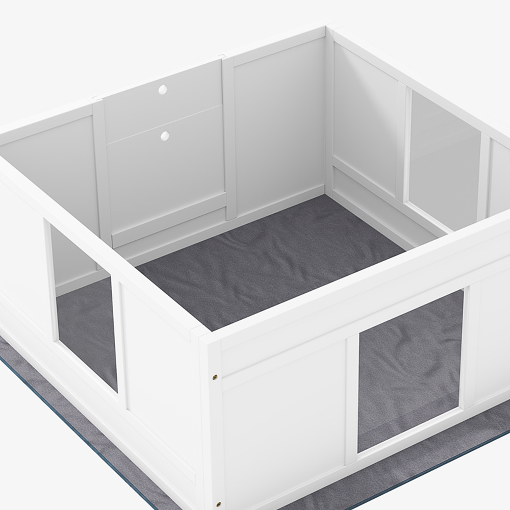 PawHut Dog Whelping Box with Whelping Pad and Adjustable Entrance Image 3