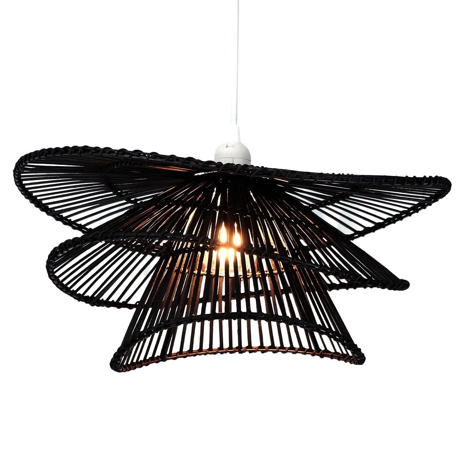 Azara Rattan Effect Shade - Black Image 4