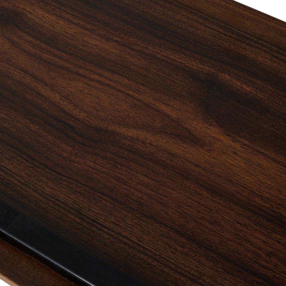 Living and Home Walnut and Black Adjustable Rotating Side Table Image 7
