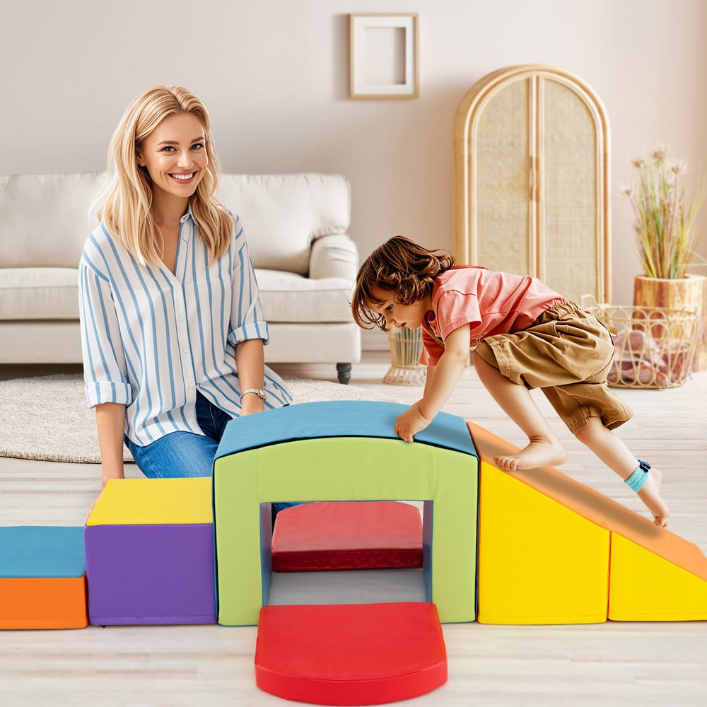 Costway 6 Piece Multicolour Foam Climbing Block Kids Play Set Image 2