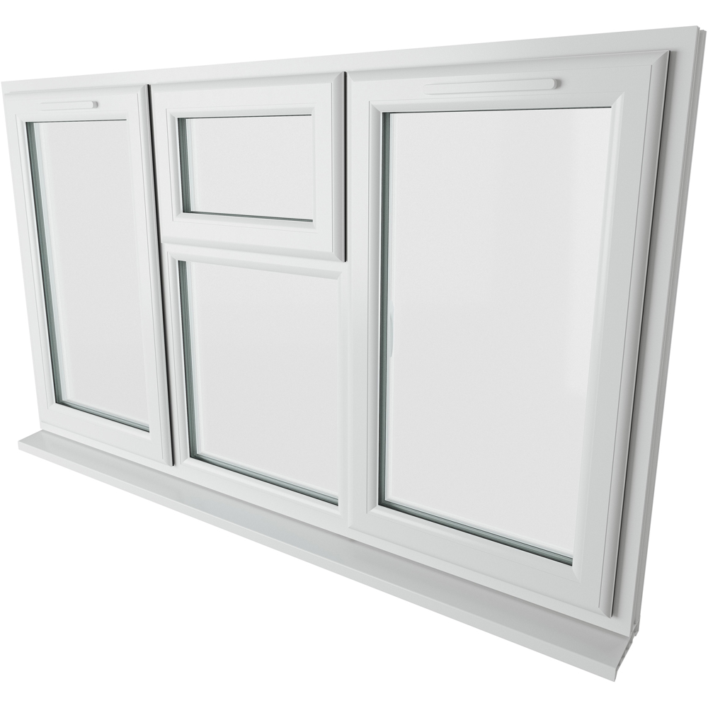 Crystal uPVC Double Glazed Window LH & RH Side Hung & Top Centre White Clear Glass 1770x1115mm Image 9