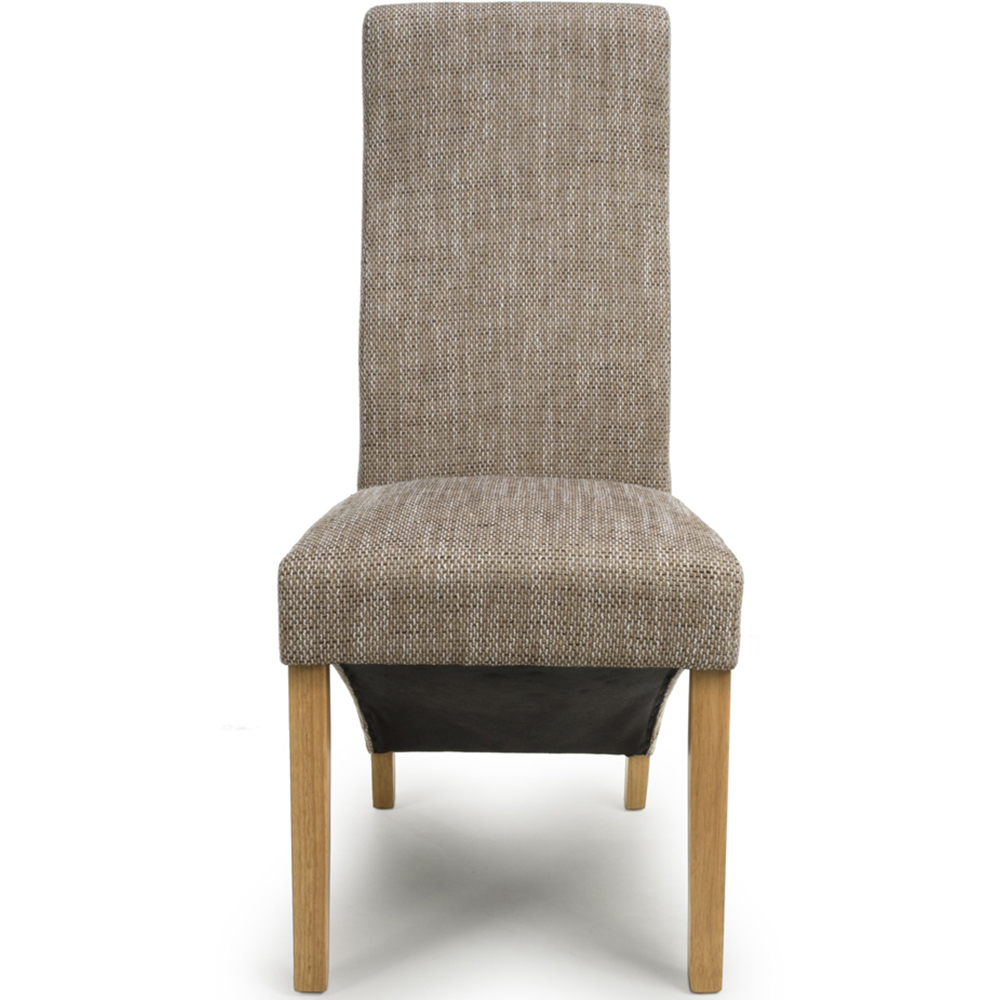 Baxter Set of 2 Oatmeal Tweed Dining Chair Image 4