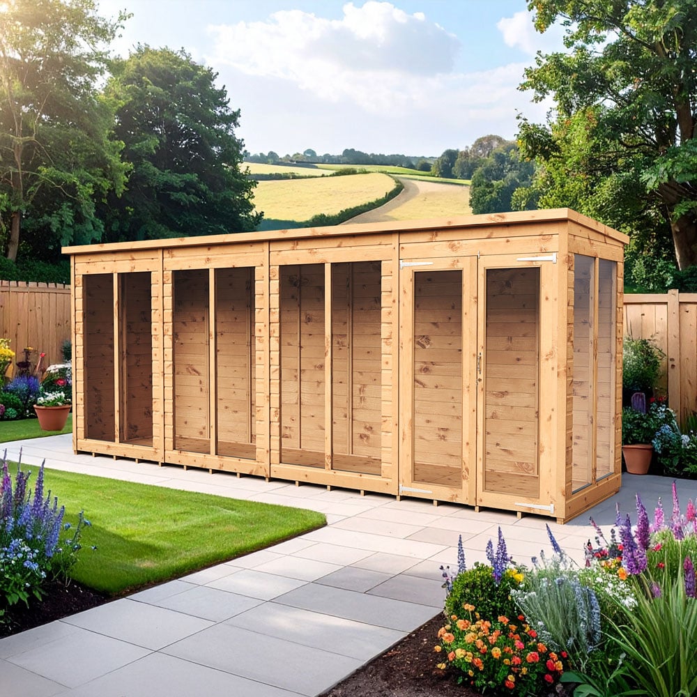 Empire Sheds 16 x 4ft Double Door Tongue and Groove Pent Summerhouse Image 2