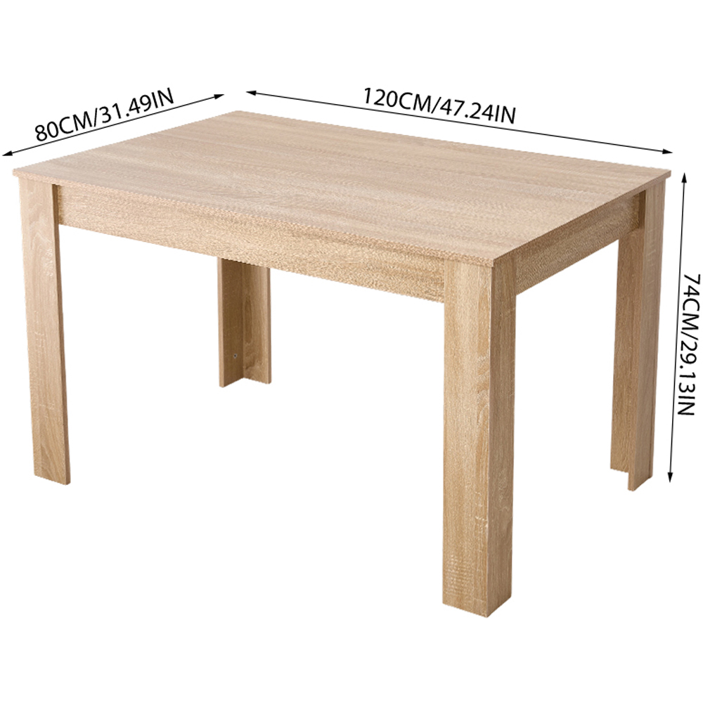 Living and Home 4 Seater Rectangular Dining Table Natural Wood Effect Image 9