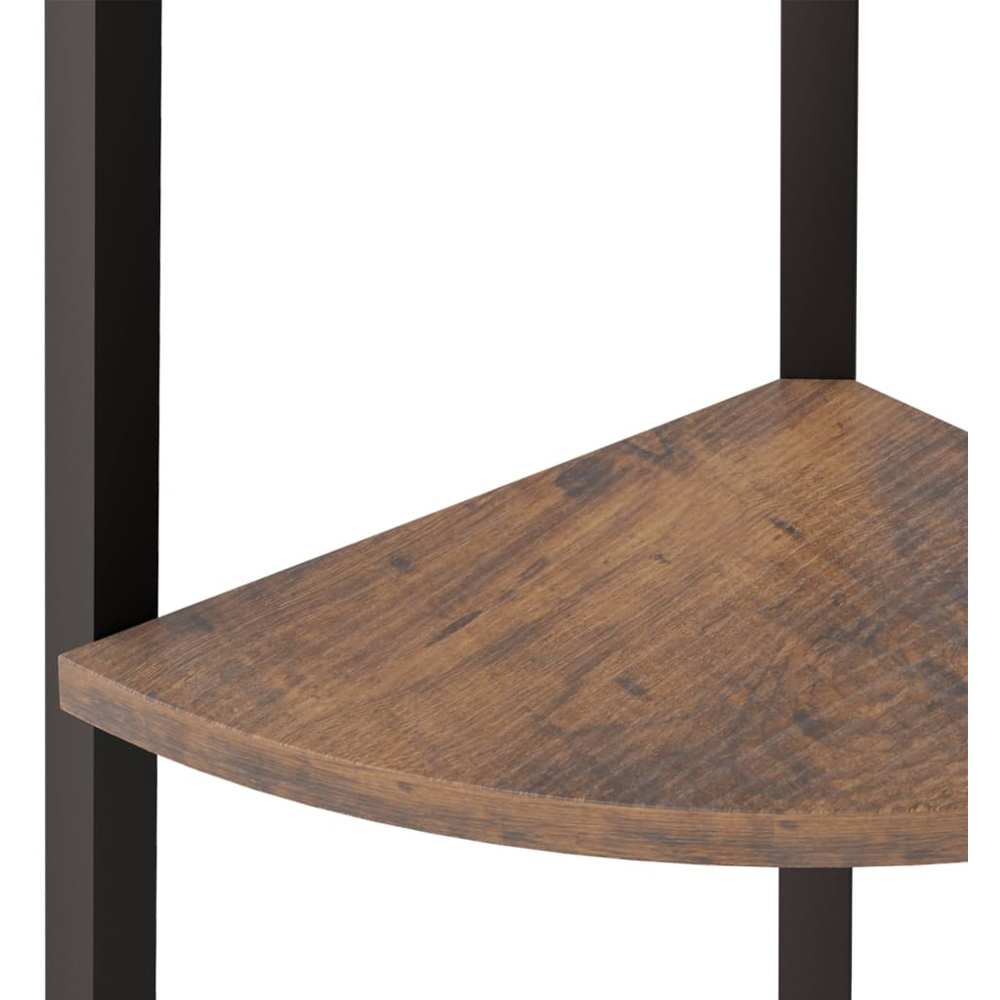 vidaXL 5-Tier Dark Brown and Black Corner Shelf Image 6