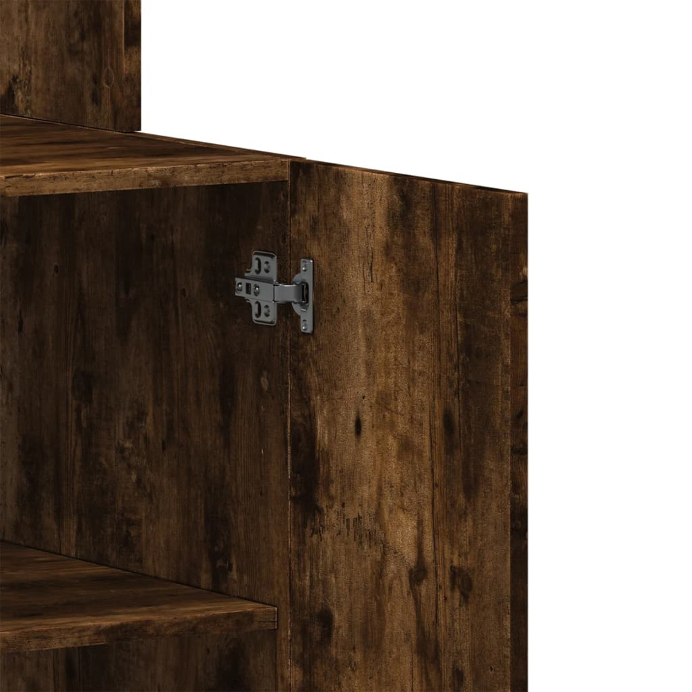 vidaXL 4 Door Single Shelf Smoked Oak Kitchen Cabinet Image 8
