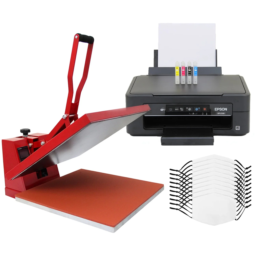 MonsterShop Clam Flat Heat Press 38cm and Epson Printer Set Image 1