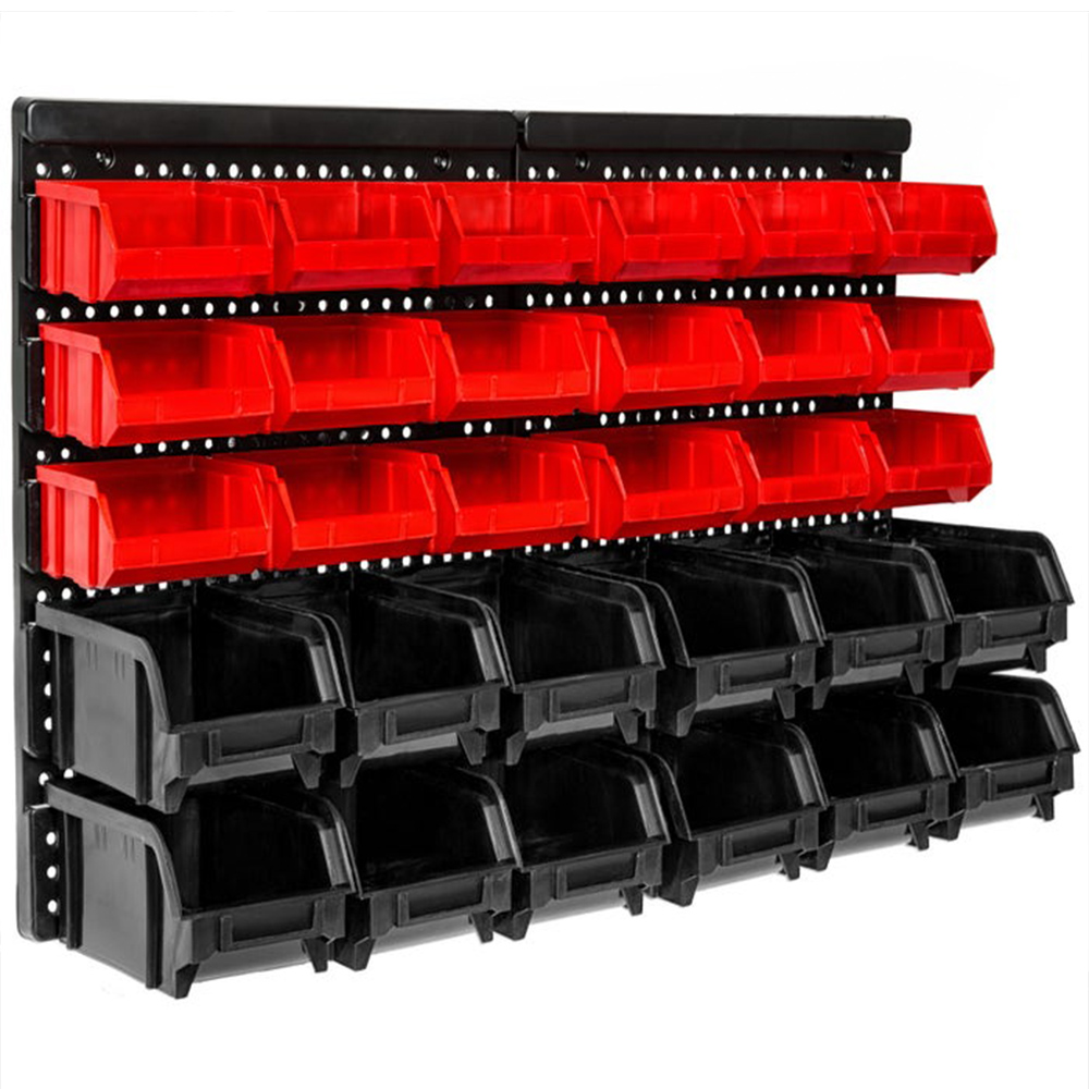 tectake 30 Shelf Wall Mounted Storage Organiser Image 1