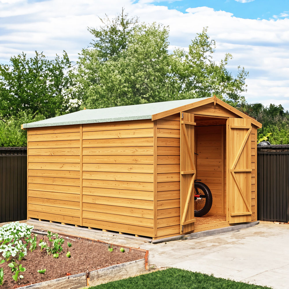 Shire 10 x 8ft Double Door Dip Treated Overlap Apex Shed Image 3