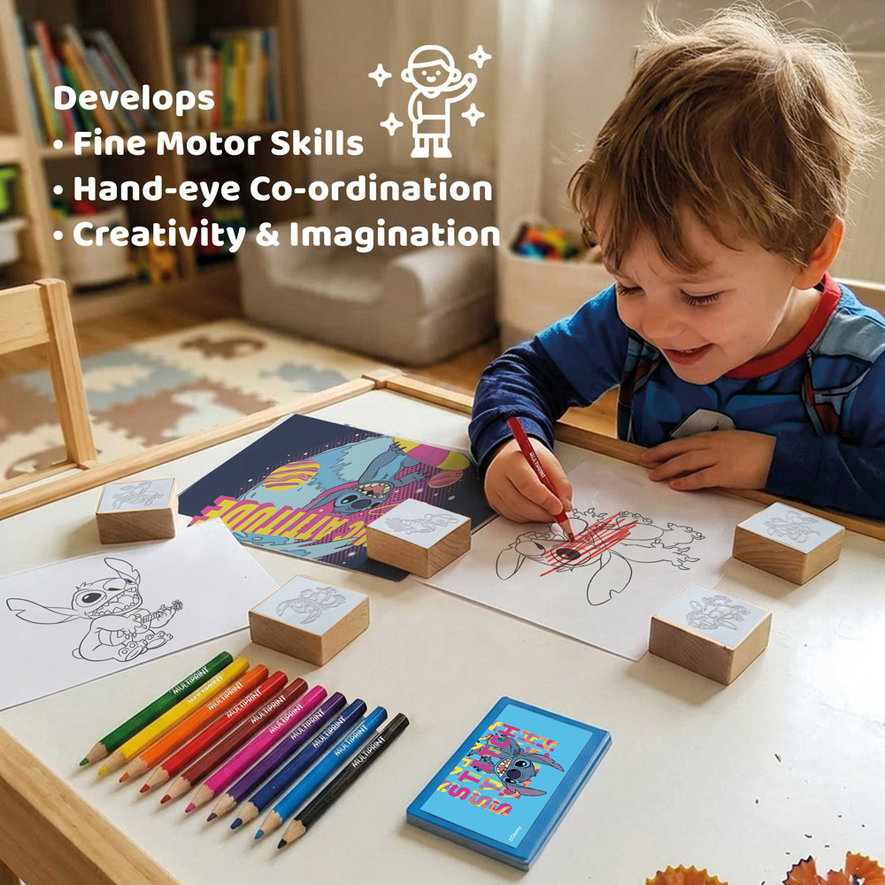 Multiprint Disney Stitch Kids Travel Colouring and Stamp Set Image 6